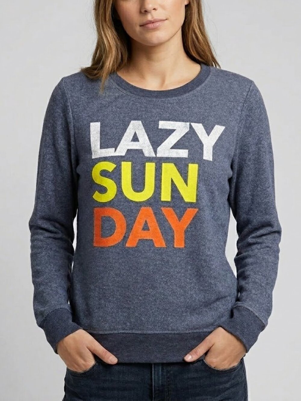 Chaser Lazy Sunday Graphic Sweatshirt Blue M